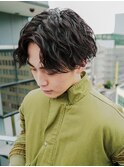 波巻きスパイラルツイストスパイラルパーマツーブロックマッシュ