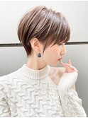 大人ガーリー/ブリーチなしチョコレート×顔周りショート[立川]