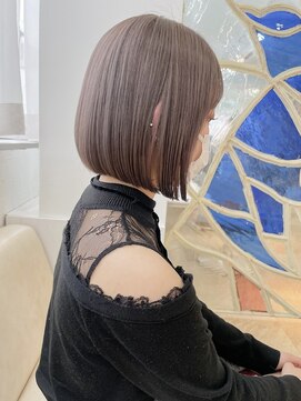 ルフェリ(Lufeli) 【Lufeli】小野裕大　ミルクティーベージュ＊ボブ＊ダブルカラー