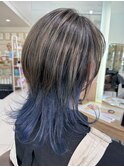 ウルフカット×インナーカラー