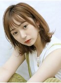 ウェーブミディアムメルティカラー×レイヤーカット韓国