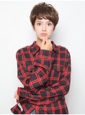 +animo東川口+マロンベージュ!前髪パーマ!小顔フェザーショートR