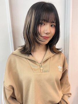 パーク 福岡天神西通り店(parc) ウルフレイヤー 顔周りレイヤー アンブレラカラー 外ハネ 20代