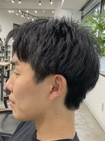 フイ 新宿3丁目(Hui)&nbsp;フェザーパーマ/グレーブルーカラー/刈り上げショートパンク