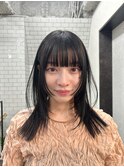 【広島韓国ヘア】お顔まわりレイヤー×ブルーブラック