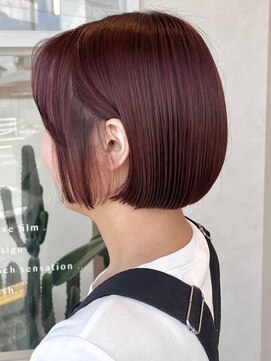 ポジ(poji) ショートヘアー　ブラウンカラー　前髪カット　顔まわり　韓国風