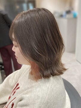 切りっぱなしボブ×インナーカラー【中村隆寛】