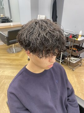 アレス バイ シカ 神戸三宮元町店(ALLES by Cica) 波巻きツイストスパイラルパーマツーブロック刈り上げ