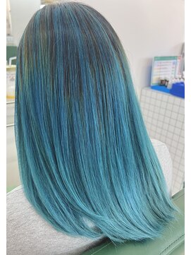 プーン(POON) ターコイズブルー☆バレイヤージュ