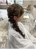 イメチェンヘアスタイル/ピンクベージュ/アンブレラカラー