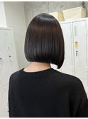 切りっぱなしボブ×縮毛矯正◎髪質改善/表参道/ショートボブ