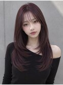 ラベンダーカラーブリーチなしダブルカラーレイヤーカット