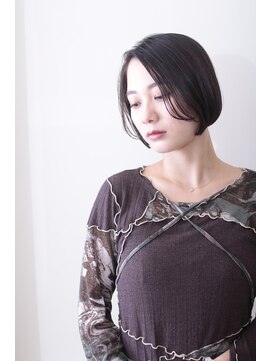 リメル 奥沢自由が丘店(Remel) ナチュラルボブ×大人ショートボブ×前髪なし 20代30代40代50代