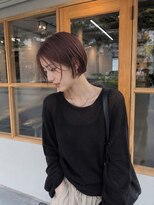 アンド 夙川(AND) 切りっぱなしボブ/丸みボブ/コンパクトボブ/レッドブラウン