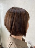 40代◎ナノミスト導入でうるつやブラウン×前下がりボブ