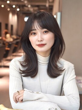 アンアミ シブヤ(Un ami shibuya) 【Unami】池田　大人ミディアム『上品な顔まわり×くびれヘア』