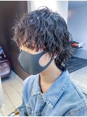 横浜★ウルフヘアー無造作パーマツイストスパイラル