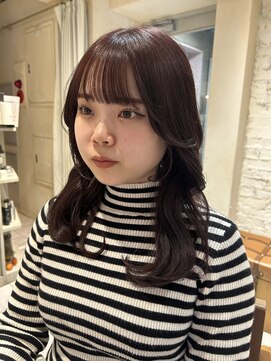 ラボヌールヘアーリアン 川越店(La Bonheur hair Lien) ピンクラベンダー/韓国風ヘア/ぱっつん