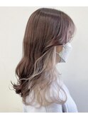 【ハイトーンベージュ&インナーカラー】