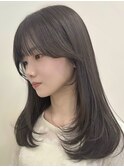 レイヤーカット/マロンベージュ/顔周りカット/阪急豊中/韓国ヘア