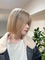 原宿ミルクティーベージュグレージュミディアムウルフレイヤー〇