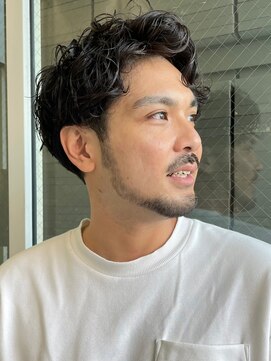 インセプション 銀座(INCEPTION) センターパート/スペインカールニュアンスパーマ/ダークアッシュ