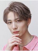 ミルクティーベージュニュアンスパーマ韓国マッシュグレー