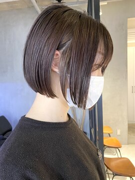 エリマバイフィフス 調布(elima by fifth) 調布白髪染めレイヤーボブショートヘアッシュグレージュカラー