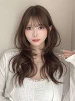 マウル 栄(MAEUL)&nbsp;レイヤーカット／ミルクブラウン/面長／ハッシュカット