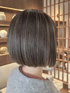 オーガニックトリコ 所沢(organic+tricot) 40代50代◎夏カラー◎細めグレージュハイライト×ボブ