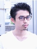 メガネが似合う大人リッジパーマ