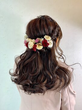 セシルヘアー 神戸元町店(Cecil hair) 二次会ハーフアップヘアセット★結婚式グレージュフェアリー