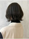 グレージュ外ハネ_アースカラーくびれヘアツートン_ba375421