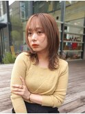 ミディアムレイヤーカットボブウルフ/10代20代/インナーカラー