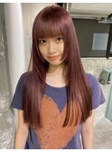 パープルレッド×顔まわりカット