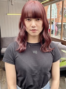 ラミエバイメルト 下北沢(lamie by melt) 毛利/ぱっつん前髪 顔まわりレイヤーミディアムニュアンスカラー