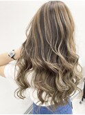 ブリーチを使わないフォギーベージュ☆バレイヤージュカラー