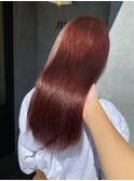 大人レイヤー韓国シンプルストレートレッドブラウン立川