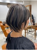 大人ショートボブ丸みショートカットマッシュショート前髪あり