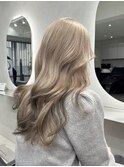 レイヤーカット裾カラーデザインカラーブロンドヘア【aya指名】