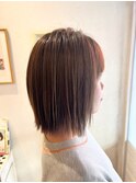 立体感ストレートボブ×抜け感カラー20代30代大人可愛い小顔
