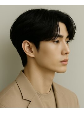 にもう ブルーブラック 韓国マッシュ フェザーパーマ　ST49