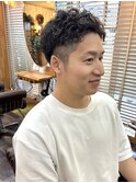 メンズパーマ/ハイライト/刈り上げ