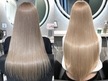 《水分バランスを整えながら染める“うる艶カラー施術”》