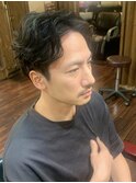 センターパート/ビジネススタイル/ナチュラルパーマ