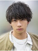 メンズウルフツイストスパイラルシャドウパーママッシュ