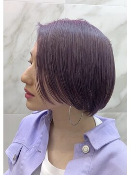 リー 梅田(Lee) Lee梅田★シースルー前上がりボブ×ナチュラルバイオレット