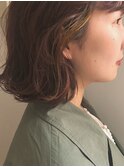 切りっぱなしボブとインナーカラー*