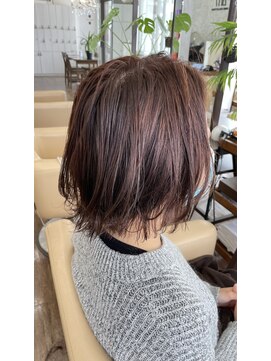 ジッピー ヘアーコレクション 外ハネボブ ピンクアッシュ ピンクブラウン