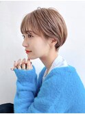 大人ショート 前髪あり 丸みひし形 丸顔面長エラ張り絶壁 K1110